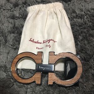 Authentic Salvatore Ferragamo Wooden Buckle